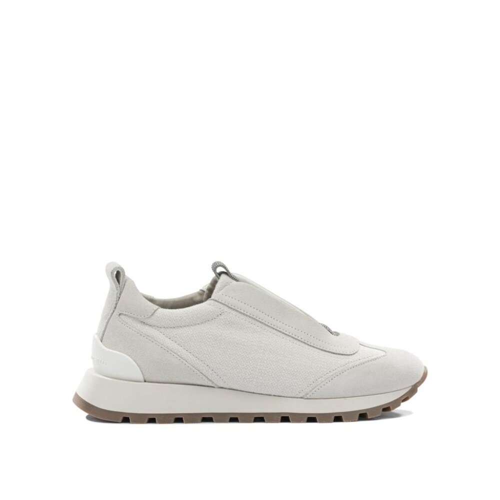 Brunello Cucinelli Canvas And Suede Sneaker With Precious Detail IT 41 Women